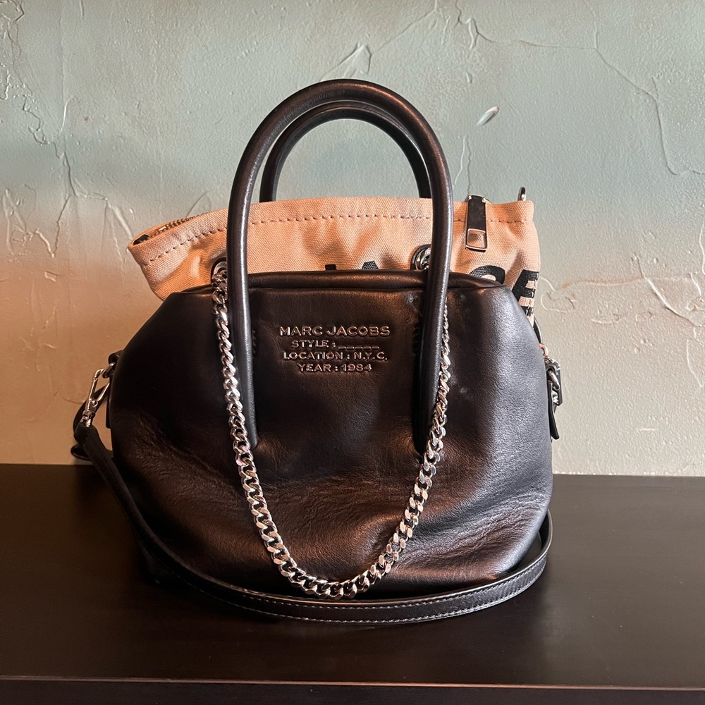 MARC JACOBS Black Mini “The Duet” Top Handle Bag
